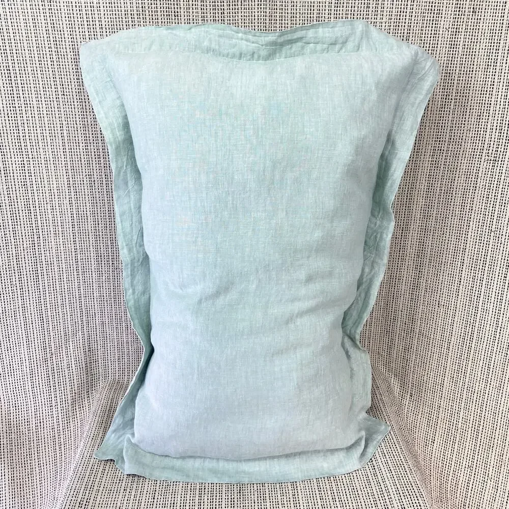 Restoration Hardware‎ Vintage Washed Belgian Linen Pillowcase Lt Green Standard